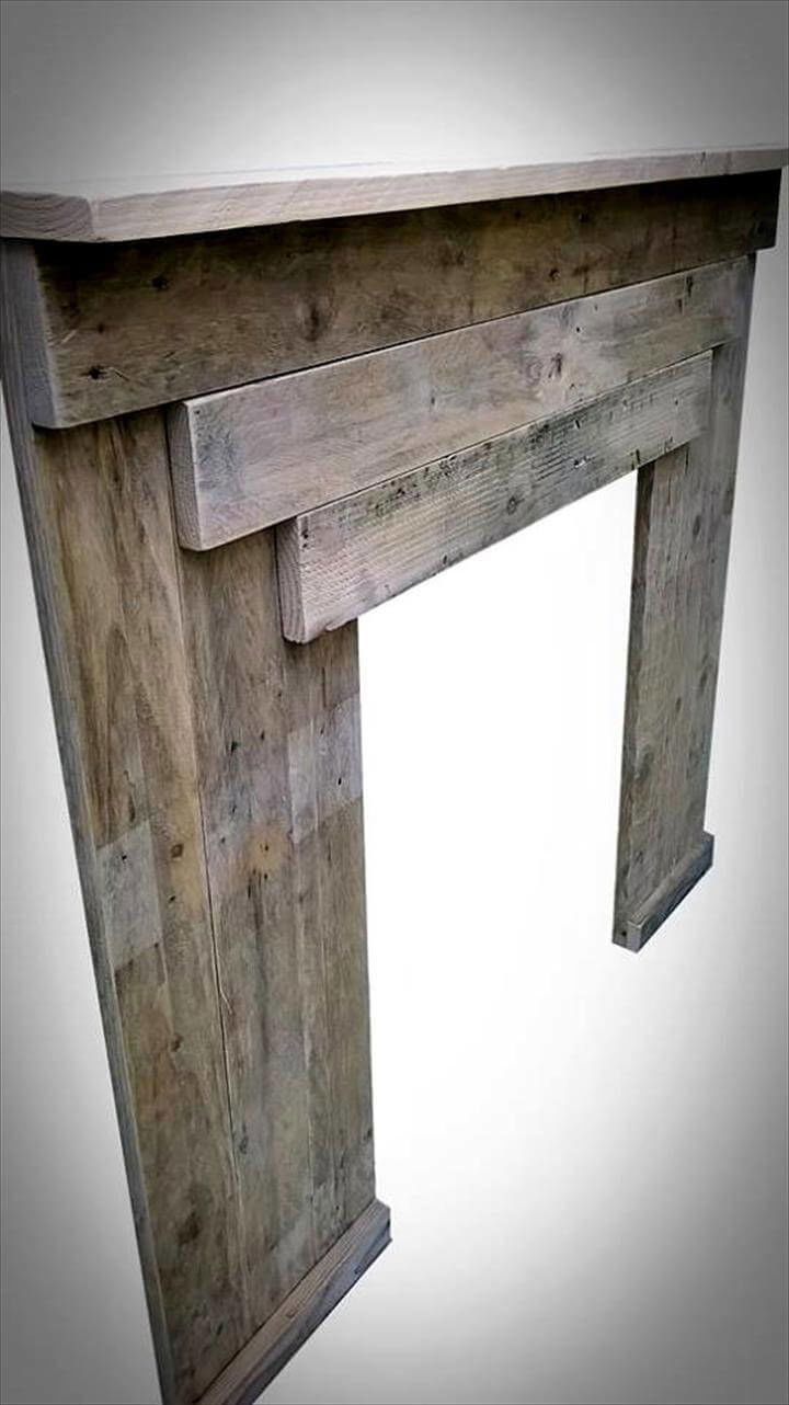 Reclaimed Pallet Fireplace Mantle - Pallets Pro