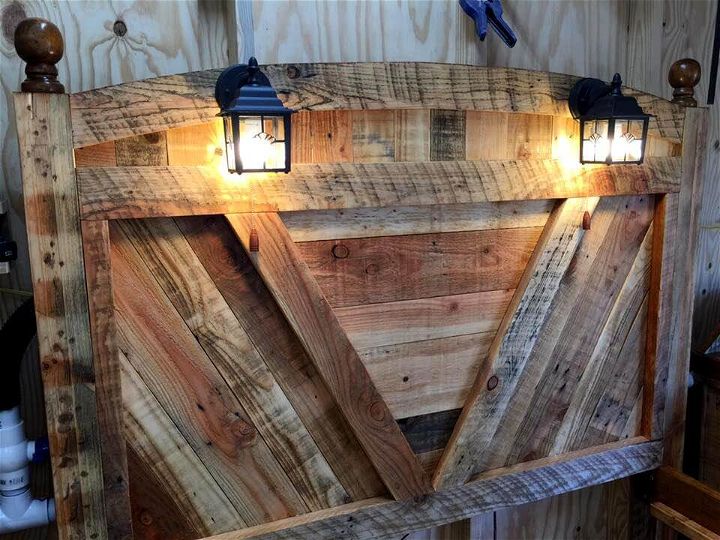 DIY Pallet Bed Frame With Lighted Headboard and Night ...